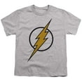 thumbnail image 2 of Justice League Flash Muted Color Bolt Kids T Shirt (Large) for Youth Toddler Boys and Girls, Athletic Heather, 2 of 5