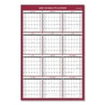 thumbnail image 3 of (4 pack) Blue Sky 2020 Laminated Erasable Wall Calendar, Double Sided, 36" x 24", Red, 3 of 3
