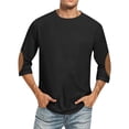 thumbnail image 2 of Agkizg Men Long Sleeve Shirts,Mens Casual Shirts,Men's 3/4 Sleeve Crewneck Color T-Shirt Workout Fashionable Casual Fall Winter Tops, 2 of 5