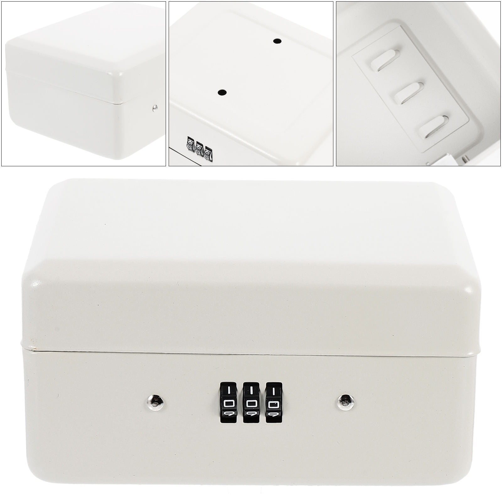 Mobutofu Wall Mounted Iron Lock Box Key Case Organizer, Secure Storage Cabinet 5.9x4.7in, Metal Lockable Box