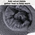 thumbnail image 6 of ievspot Men Winter Knitted Hat with Short Brim Thick Ear Protection Grandpa Elastic Outdoor Cap Outdoor School Commuting, 6 of 8