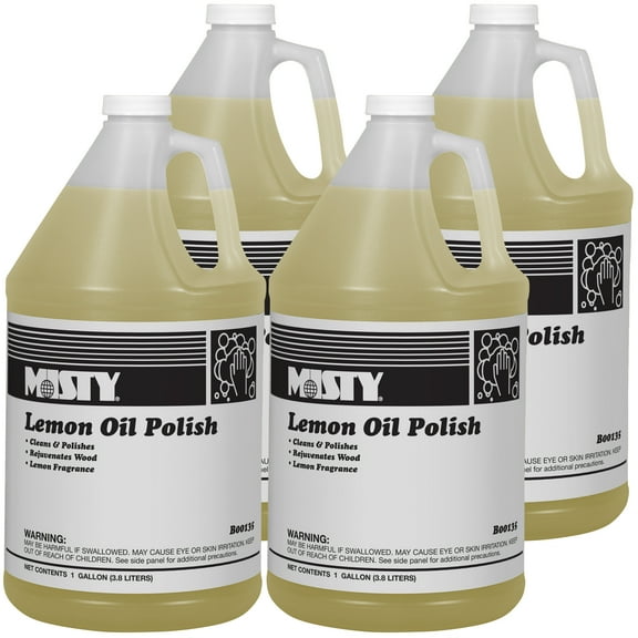 Misty Lemon Oil Polish - 1 Gallon (Case Of 4) 1001517 - Excellent Rejuvenator For Fine Wood Furniture