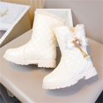 thumbnail image 6 of Eltusu Girls Winter Snow Boots, Non-Slip Mid-Calf Warm Fashion Windproof Boots White Size 2 Big Kids, 6 of 9