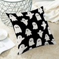thumbnail image 4 of Halloween Decor Pillow Covers 18x18 Inch Set of 2 Black and White Ghost Boo Throw Pillows for Couch Happy Halloween Indoor Outdoor Farmhouse Decorative Cushion Case for Sofa Bed Decorations, 4 of 6