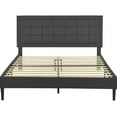 thumbnail image 3 of Modern Sleep Mornington Upholstered Platform Metal Bed Frame, Full, Dark Gray, 3 of 10