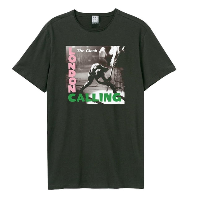 Amplified - Camiseta London Calling The Clash para Adultos Unisex (Carbón)