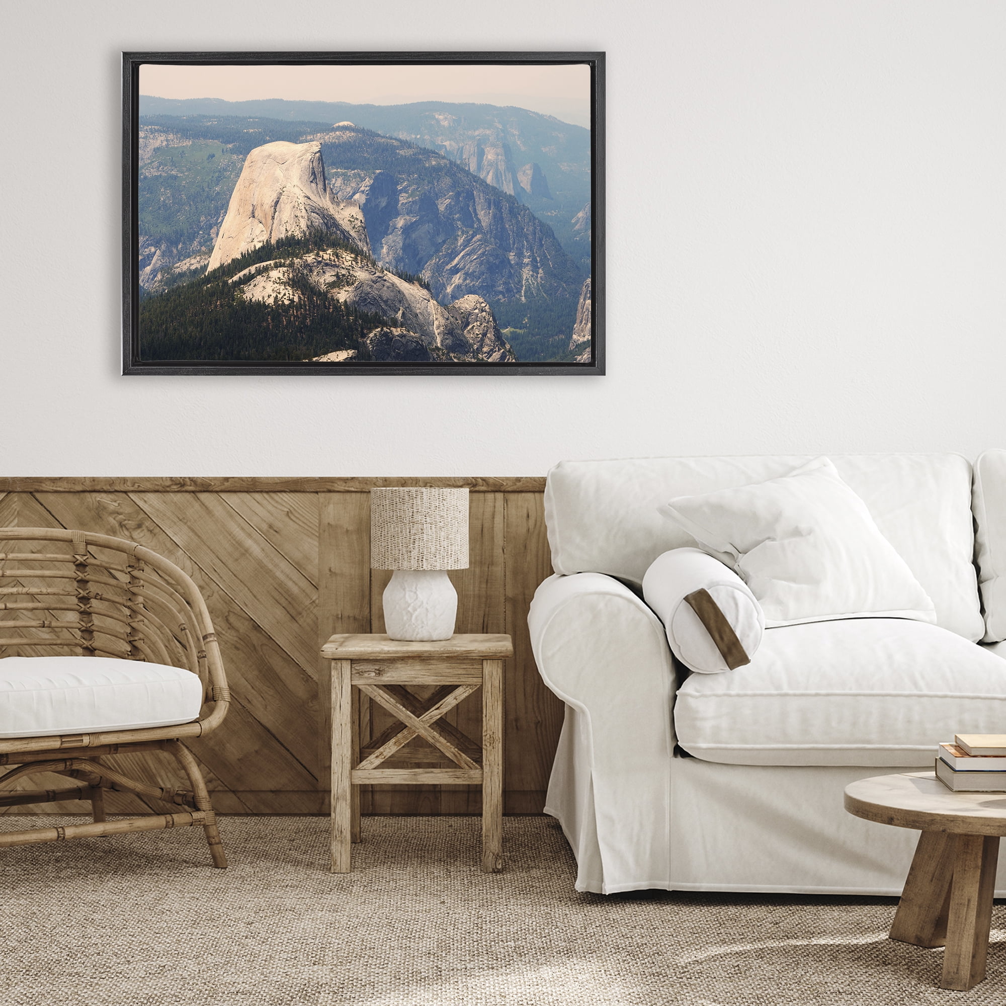 Stupell Industries Granite Monolith Above Forest Black Framed Floater Canvas Wall Art, design by Gemma Bardot