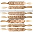thumbnail image 4 of Christmas Sale! Christmas Wooden Rolling Pins 3D Engraved Christmas Themed Symbols Embossed for Kids and Adults to Make Cookie Dough Kitchen Baking Tool, 4 of 6