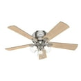 thumbnail image 3 of Hunter 52 inch Indoor Ceiling Fan with LED Lights and Pull Chain - Low Profile Mount Ceiling Fan, 5 Blades, For Bedroom, Living Room, or Kitchen, Quiet - Crestfield 54209, Brushed Nickel, 3 of 16