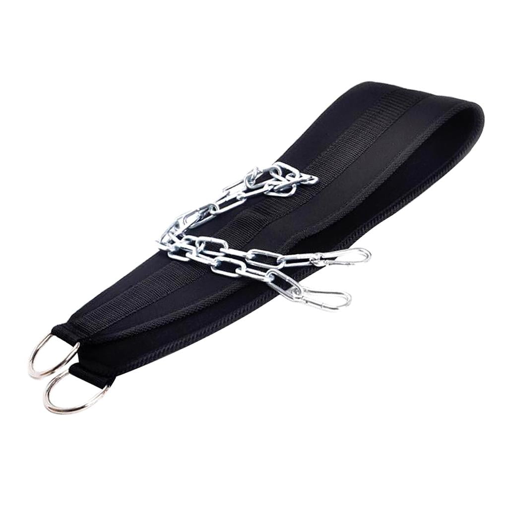 Weight Lifting Belt with Metal Chain Heavy Duty Weight Lifting Strap for Pull Up Chin Up