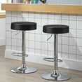 thumbnail image 2 of Topbuy Black Round Bar Stool 1 PC Adjustable Swivel Pub Chair U Leather with Footrest, 2 of 5