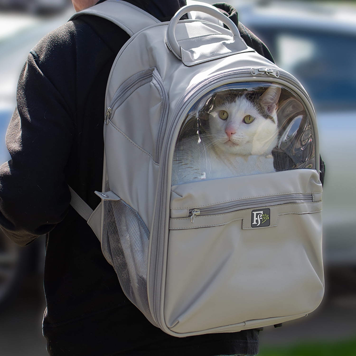 Pefilos 15.5" Pet Carrier Backpack for Small Cats and Dogs, Pet Bag, Ventilated Design, Designed for Travel, Hiking, Outdoor Use, Gray Pefilos 15.5" Pet Carrier Backpack for Small Cats and Dogs, Pet Bag, Ventilated Design, Designed for Travel, Hiking, Outdoor Use, Gray