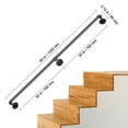thumbnail image 3 of VEVOR Pipe Stair Handrail, 5FT Staircase Handrail, Industrial Pipe Handrail with Wall Mount Support, Round Corner Wall Handrailings for Indoor, Outdoor, 3 of 9