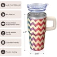 thumbnail image 3 of 20oz Travel Tumbler with Handle and Straw, Geometric Stainless Steel Double Wall Insulated Coffee Mug Leak-Proof, 3 of 5