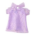 thumbnail image 3 of Conjunto de ropa de muñeca lentejues vestido de princesa con accesorios para diadema trajes para muñeca de 18 pulgadas - Púrpura Sunnimix Vestido de verano de muñeca de 18 pulgadas, 3 of 6