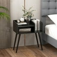 thumbnail image 4 of Gymax Set of 2 Mid Century Modern End Table w/ Open Shelves Metal Support Legs Black, 4 of 10