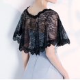 thumbnail image 6 of XIAOCHA Women's Lace Scallop Shrug Short Sleeve Cropped Shrugs Oktoberfest Party Capelet Bolero, 6 of 6