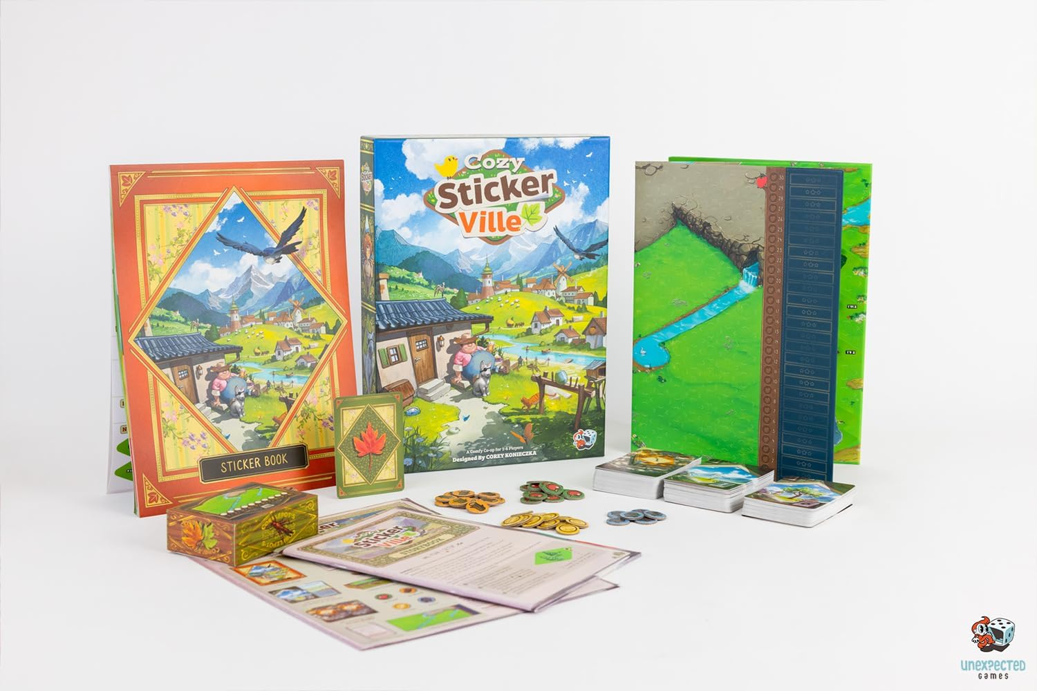 Cozy Stickerville Family Strategy Board Game for Ages 8+, from Asmodee