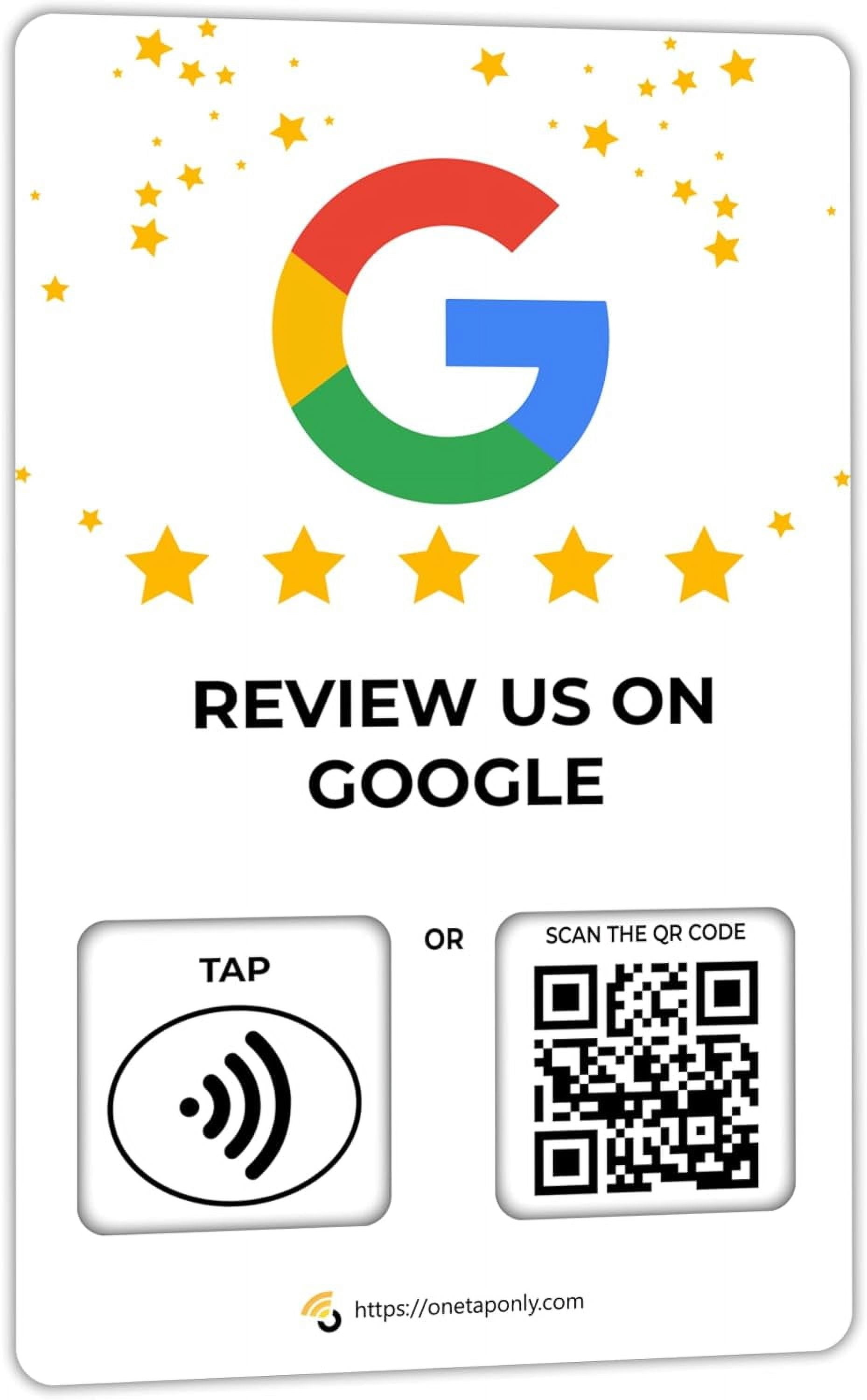 Custom Reusable Tag-Tap/QR Google Review Card -1 Pack Instant Google ...