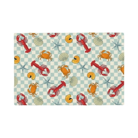 

Placemats Set of 4 / 6 Lobster Sea Shell Placemats for Dining Table Indoor/Outdoors Heat Resistant Washable Placemats 18 x 12