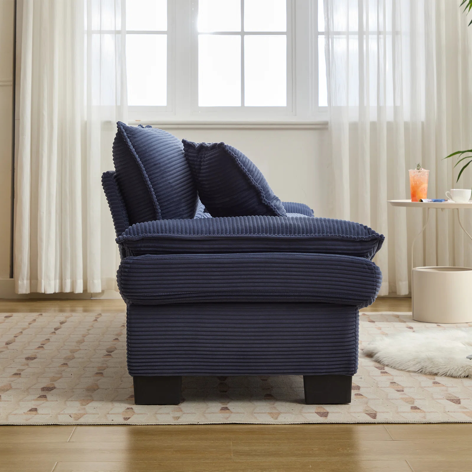 84" Comfy Corduroy Sofa 2-Seater Deep Seating Loveseat with Pillows for Small Spaces