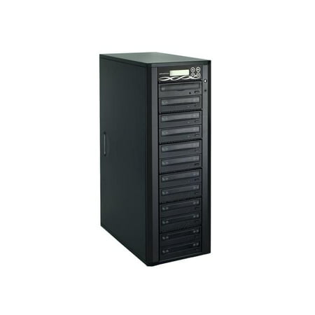 Spartan Edge 1 to 11 Target Multiple DVD/CD Disc Copy Tower Duplicator with 24x Writer Burners (Standalone Video & Audio Back-Up Duplication System) D11-SSP
