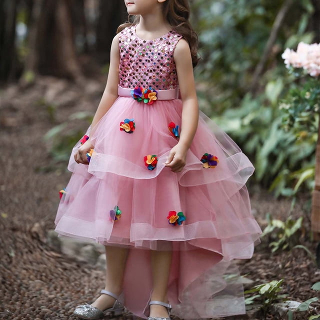 DPTALR Robe pour Enfants Fille à Manches Longues Fille Princess Robe Longue Robe