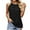Black, variant on Women Sexy Halter Tank Top Pleated Loose Fit Summer Sleeveless