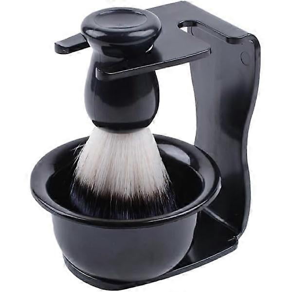 Shaving Brush Set, 3 in 1 Men's Shaving Kit Hair Beard Brush with Stand Razor Shelf and Shaving Bowl