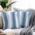 thumbnail image 2 of Abstract Blue Gray Stripes Outdoor Pillow Covers Pack of 2 Watercolors Waterproof Throw Pillow Covers Decorative Cushion Cases for Patio Garden Tent Balcony Couch 24x24 inch, 2 of 8