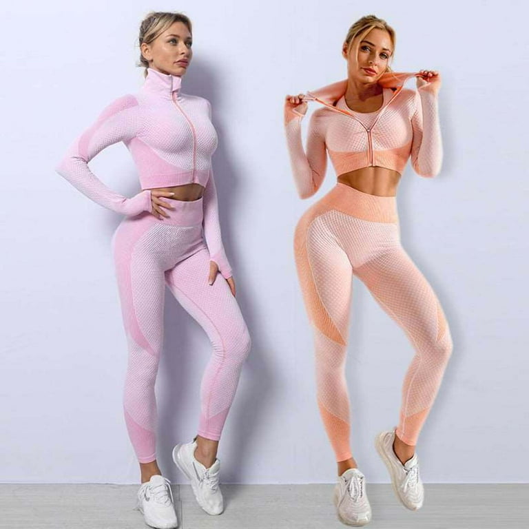 Here2Save 3pcs Yoga Set Seamless Sport Set Women Gym Clothing Leggings Women Crop Top Sports Bra Women Fitness Gym Set Womens Outfits Tracksuit
