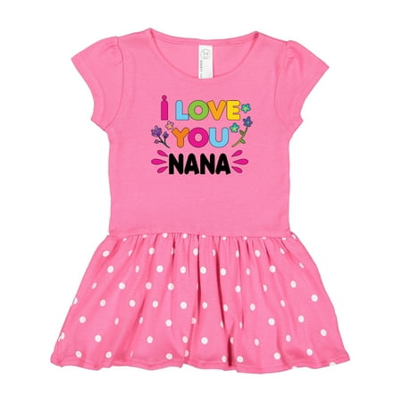 

Inktastic I Love You Nana with Flowers Gift Baby Girl Dress