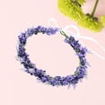 thumbnail image 5 of Corona de flores - Corona de flores - Corona de lavanda - Diadema de novia - Para mujer - Boda - Fiesta de cumpleaños - Accesorios (Morado claro/Blanco), 5 of 5