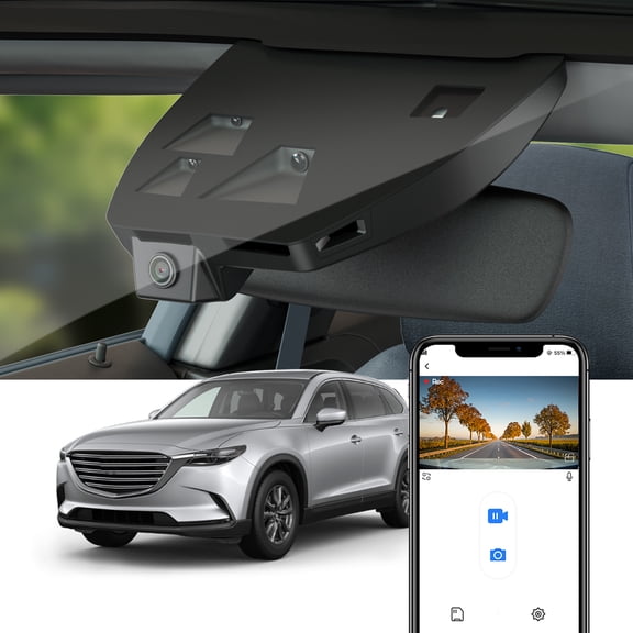 Fitcamx 4K Dash Cam Suitable for Mazda CX-9 2016-2024 (HD2-6361) Has Sunroof, Integrated OEM Look, Built-in WiFi & APP, Parking Mode, Easy to Install, 64GB Card