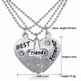 thumbnail image 4 of AYYUFE Pack Of 3 Women's Best Friend Necklace Set  Rhinestone Matching Heart Shape Pendant Best Friendship Puzzle Stitching Necklace, 4 of 7