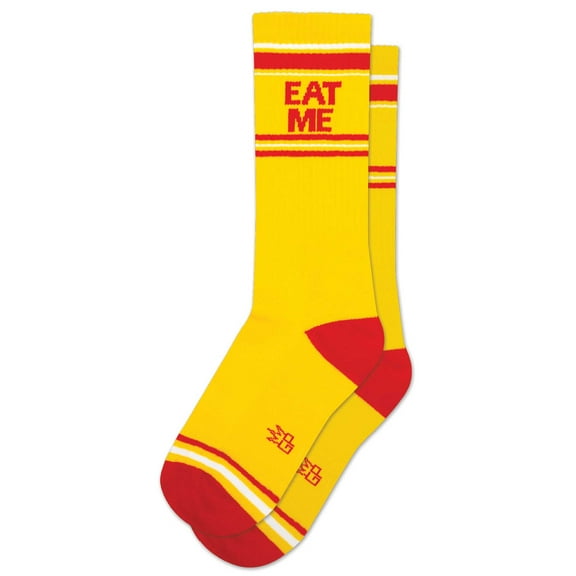 Eat Me - Novelty Gift Socks For Men, Women and Teens, Funny Cool Gym Crew Socks ( Made in the USA )