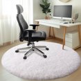 thumbnail image 5 of SARAG 6'x6' Round Rugs for Bedroom,Fluffy Rugs for Living Room Kids Room,Home Decor Shaggy Carpet Fuzzy Plush Rug for Nursery Room,Cream White, 5 of 8