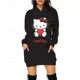 thumbnail image 2 of Sudaderas con capucha de anime japonés, vestidos para mujer, sudaderas con estampado de Hello Kitty, sudaderas con bolsillos largos de otoño, tops casuales para mujer, 2 of 5
