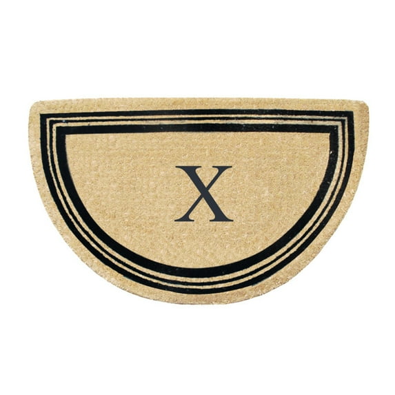 First Impression Finlay Simi-Circle Monogrammed Coir Door Mat