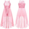 thumbnail image 3 of Aislor Big Girls Sequins Romper Formal Dress Birthday Evening Chiffon Ball Gown 6-16 Pink 12, 3 of 7