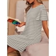 thumbnail image 5 of Avidlove 2 Pack Women Nightgown Sleepwear Flare Short Sleeve Sleepshirts V Neck Sleepdress Causal Pajama Dress S-XXL, 5 of 7