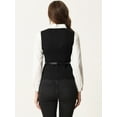 thumbnail image 3 of DARING DIVA Women's Suit Vest Button Up Belt V Neck Sleeveless Waistcoat XL Black, 3 of 6