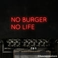 thumbnail image 3 of Glowneon No Burger No Life Neon Sign, Burger Led Sign, Hamburger Decor Store, Fast Food Neon Sign, 3 of 5