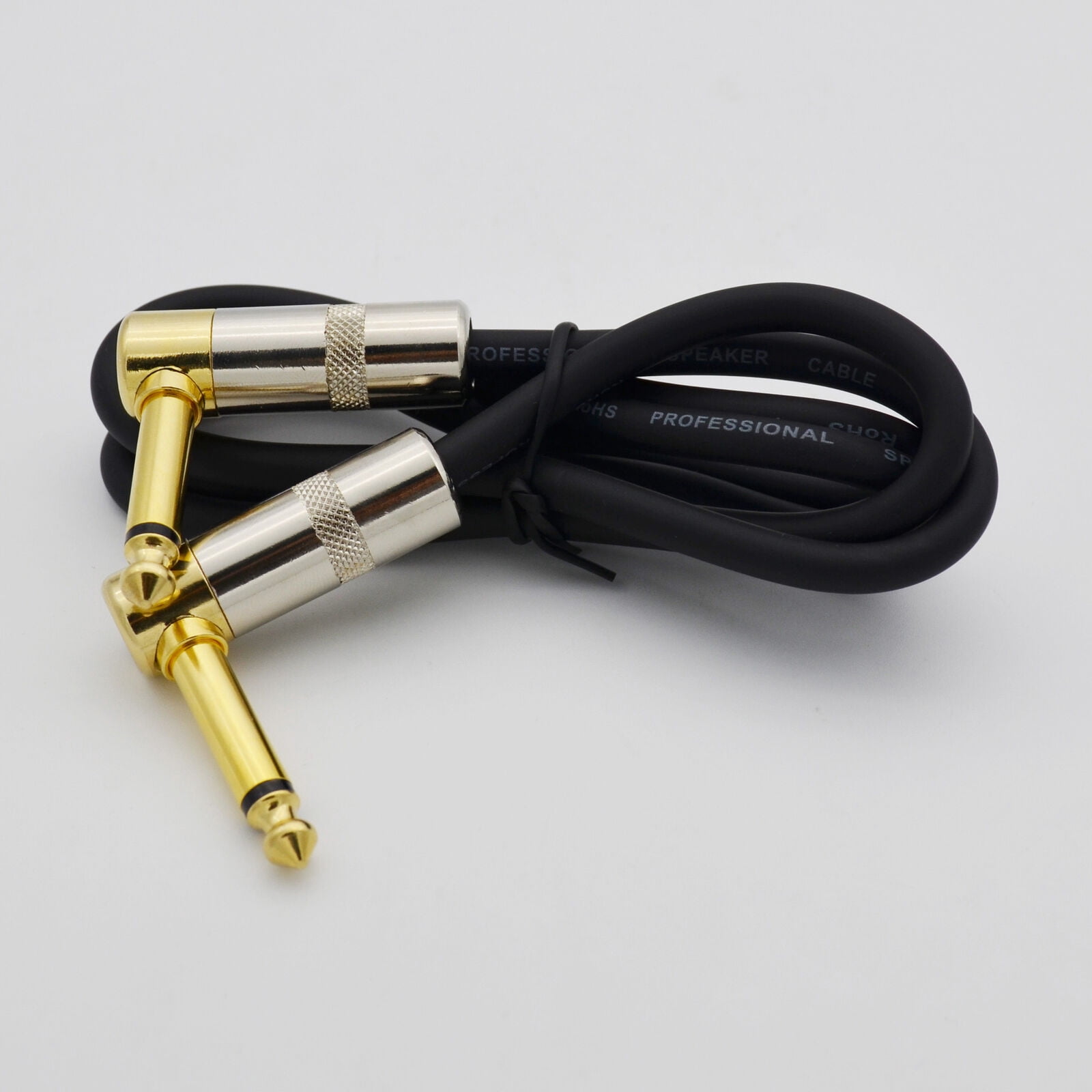 2,Speaker Cable 1/4 - 16 Gauge with Gold Right Angle Mono Plug for guitar amp