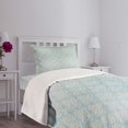 thumbnail image 3 of Ambesonne Turquoise Quilted Bedspread Set 2 Pcs, Medieval, Twin Size, Bluegrey Cream, 3 of 5