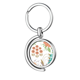 thumbnail image 1 of Flor verde planta pintura naranja Rotating keychain Metal Keyring Holder, 1 of 2