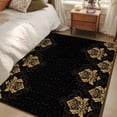 thumbnail image 4 of Boho Flower Area Rugs 3'x5', Washable Small Throw Rugs for Living Room Bedroom, Vintage Ethnic Brown Floral Textured Indoor Outdoor Rug Non-Slip Low Pile Carpet Runner Reversible Floor Mats, 4 of 8