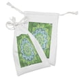 thumbnail image 2 of Mandala Fabric Pouch Set of 2, Grand Leaf Forms of Nature and Theme Green Boho Style Floral Print, Small Drawstring Bag for Toiletries Masks and Favors, 9" x 6", Green Blue, by Ambesonne, 2 of 2
