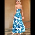 thumbnail image 4 of Vestido de Verano 2025 para Mujer, con Estampado Floral, Lazo Frontal, Tirantes Finos, Informal, Bohemio, , Fluido, Azul , Talla XXL, 4 of 6