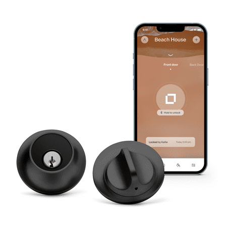 Level - Touch Edition Smart Lock Bluetooth Replacement Deadbolt with App/Key/Voice Assistant Access - Matte Black